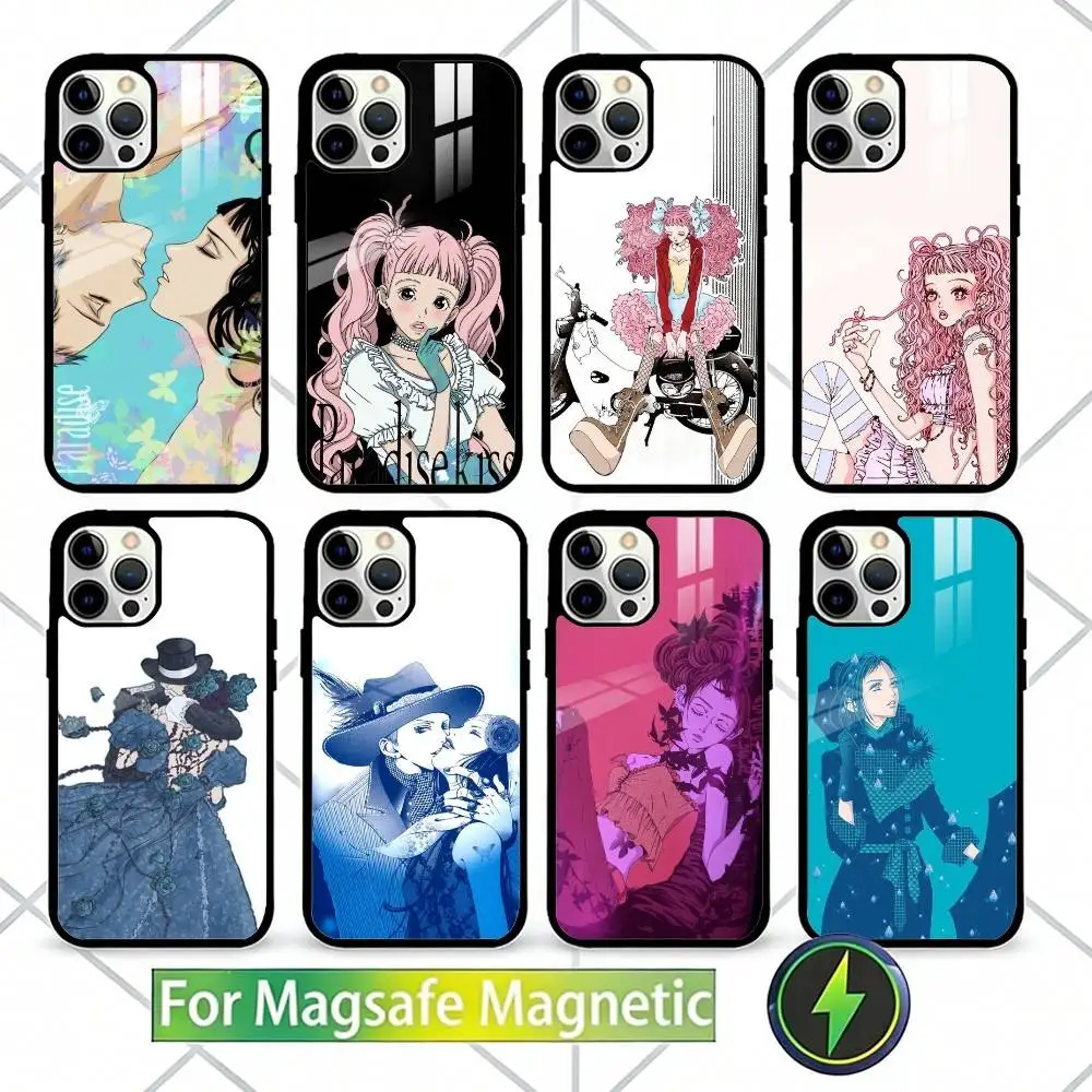 

P-Paradise K-Kiss Manga Phone Case For iPhone17,16,15,14,13 Plus,Pro Max Magnetic For Magsafe Wireless Charging