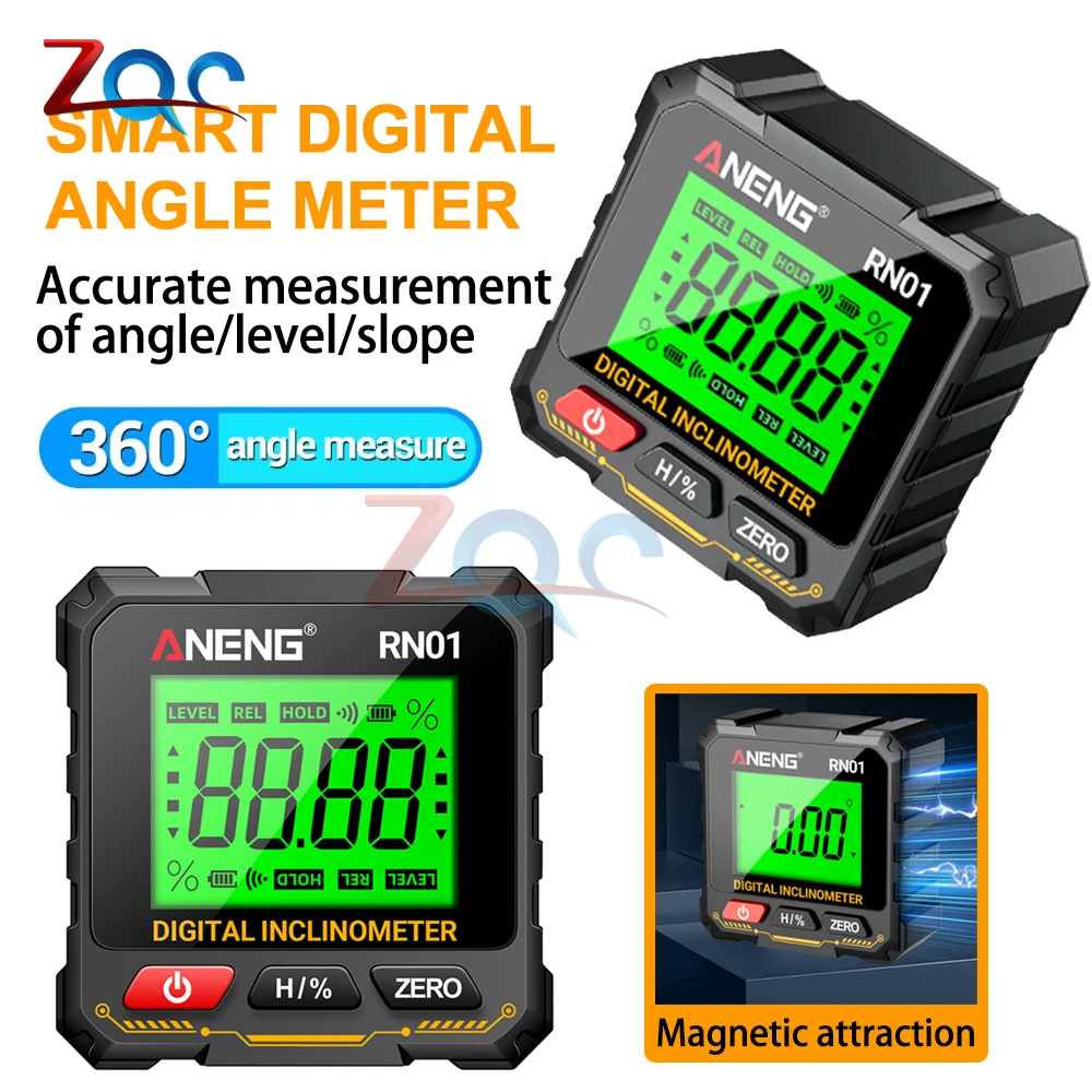 

RN01 Digital Goniometer Electronic Level 360 Degree Electronic Angle Ruler Backlight Protractor Woodworking Inclinometer Tools
