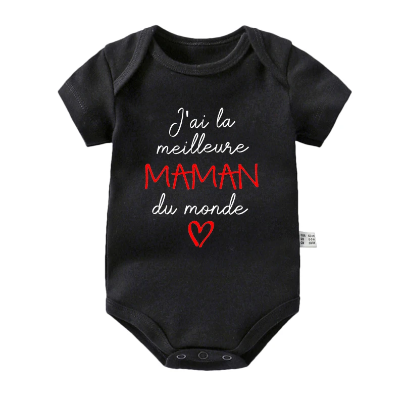 Cotton baby bodysuit with Mom or Dad message – Newborn gift for parents