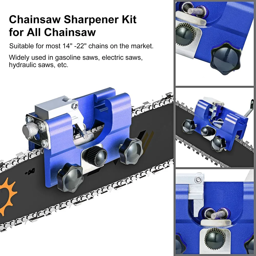 Chainsaw Sharpener Kit DIY Woodworking Tool Chainsaw Chain Sharpening Jig Suitable for All Kinds of Chain Saws and Electric Saws