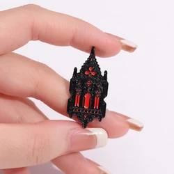Gothic Mysterious Church Brooch Enamel Pins Retro Architecture Lantern Brooches for Backpack Lapel Badge Funny Jewelry Gift Pin