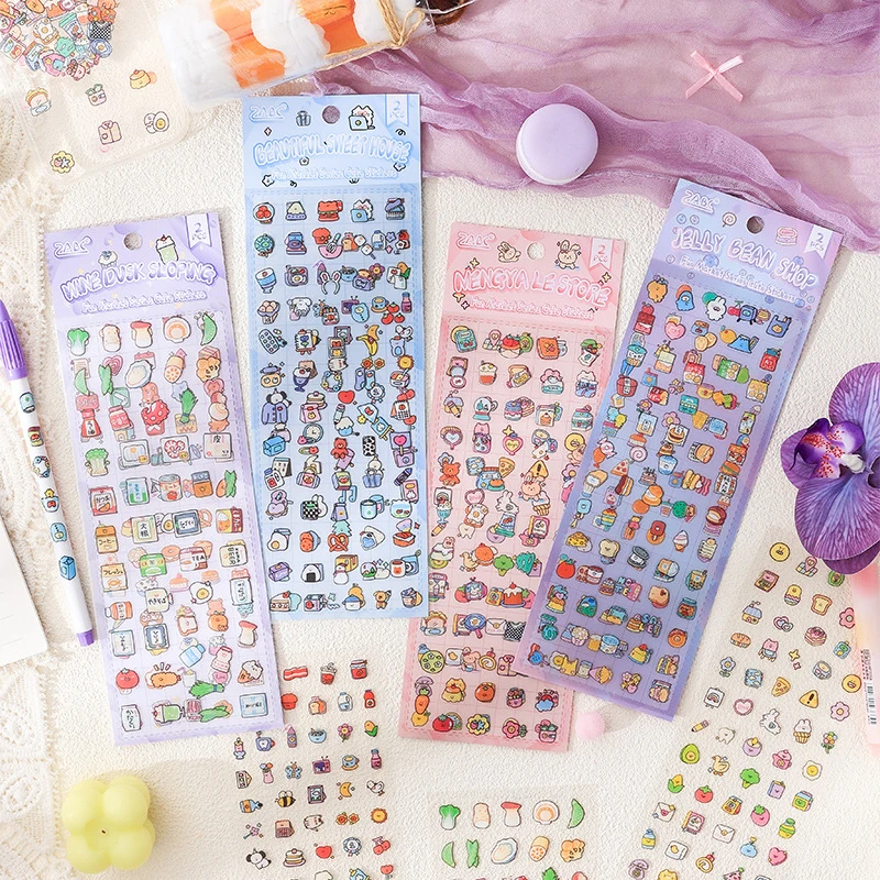 

2 компл., винтажные декоративные наклейки Fun Market для скрапбукинга, кавайные наклейки для дневника, прозрачные водонепроницаемые наклейки для домашних животных, подарки