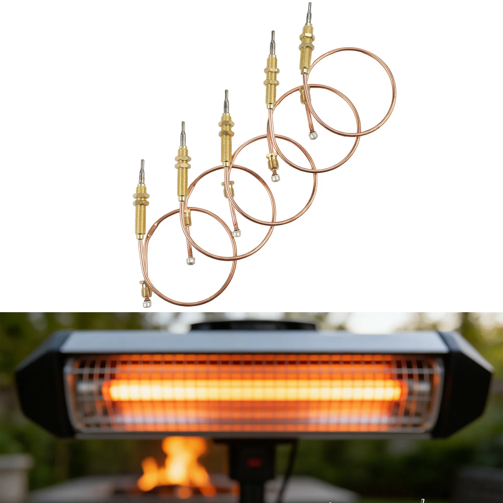 5PC M8 Threaded Oven Thermocouple 30cm For Gas BBQ Heater Flameout Safety Sensor Metal Thermocouple For Gas Appliance Connection