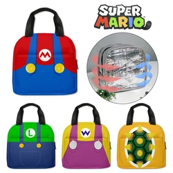 3D Super Mario Bros Lunch Bags Portable Thermal Insulation Lunch Box Storage Bag Anime Children School Lunch Box Picnic Tote Bag