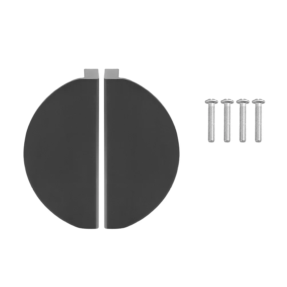 

2 Pcs Drawer H les Semicircle Cabinet Pulls Black 64mm Hole Distance Knobs Wardrobe Hardware