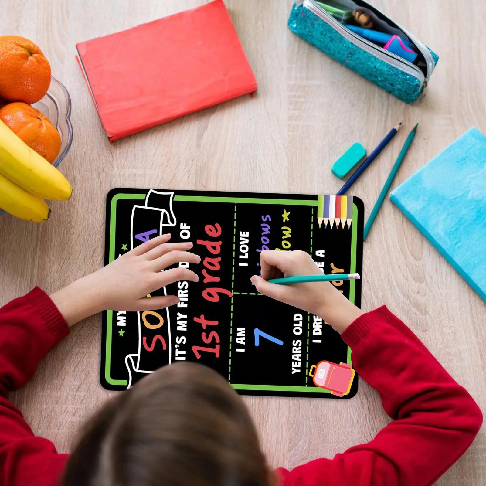 Школьный знак, деревянная доска для первого дня школы, двусторонняя школьная доска, знак для фотосъемки, многоразовые математические плакаты для детей, первые