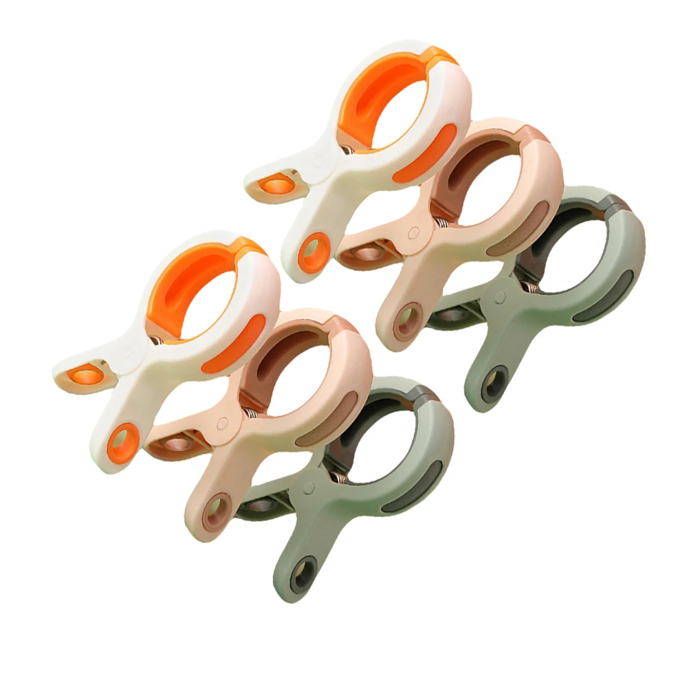 

6pcs Windproof Clothespins Plastic Drying Rack Laundry Clips High Tension Strong Grip Non Slip Serrated Design