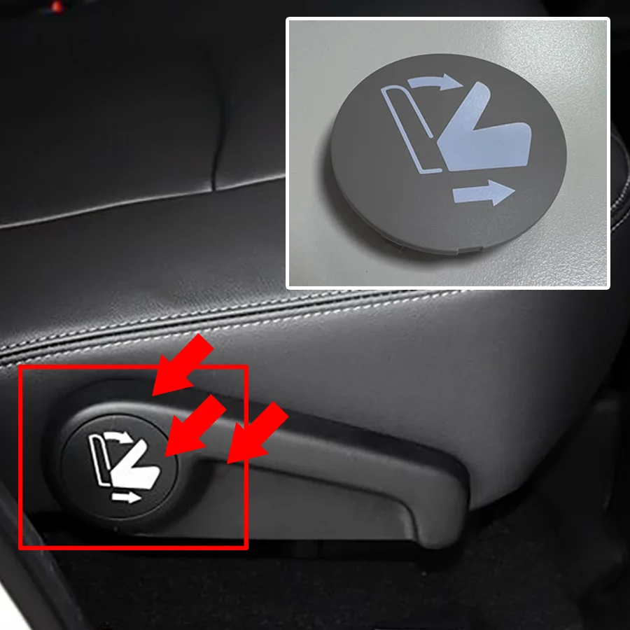 Wooeight 1Pc Rear Seat Backrest Recliner Cover Knob Adjust Handle Cover Switch Button Adjust Cap Fit For Toyota Prado LC150