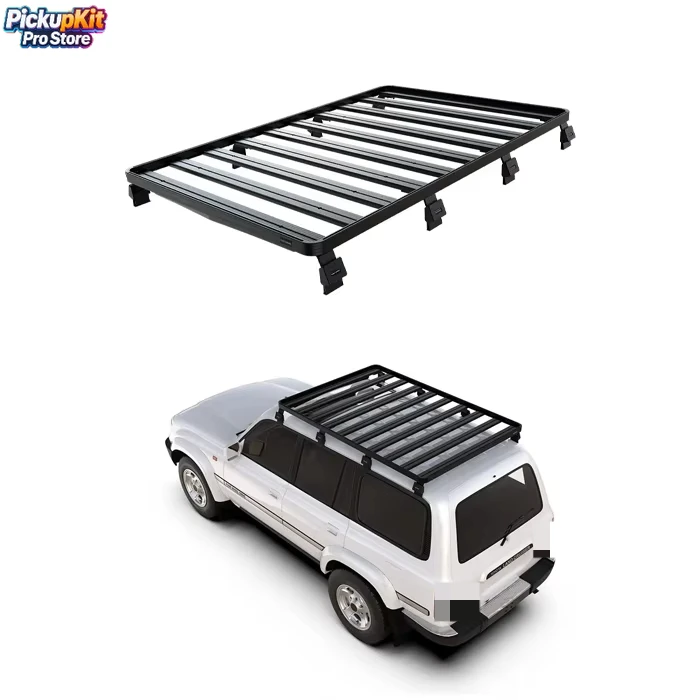 

Heavy Duty Steel - Aluminum Full Top Roof Rack with Cross Bars for LC80 Off - Road Overlanding Luggage Frame