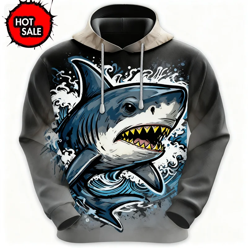 Funny Wolf Fox Graphic Hoodies Fashion Graffiti 3D Print Hoodies For Man Streetwear Long Sleeve Pocket Design Hoodie Sweatshirt