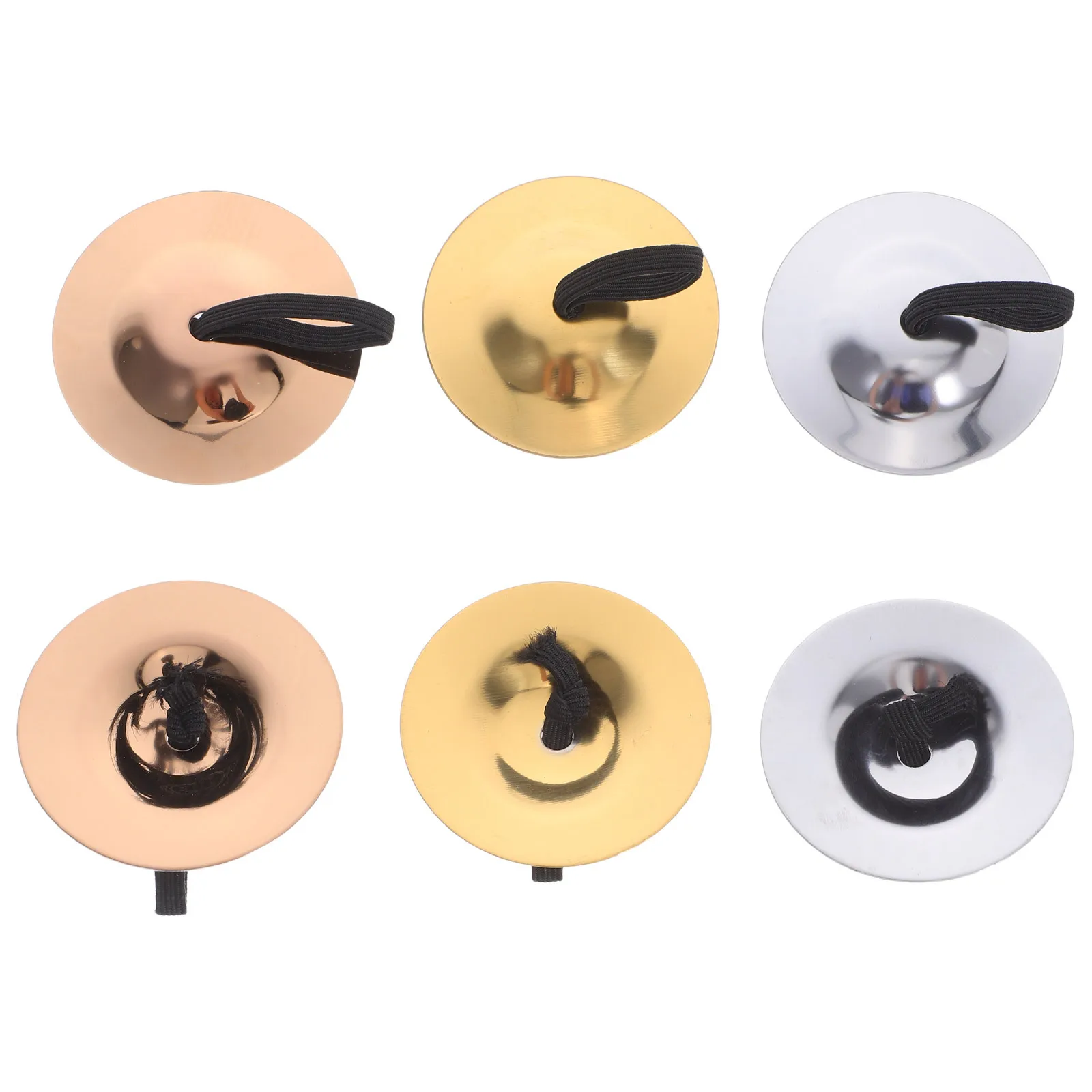 

3Pairs Kids Musical Finger Cymbals Brass Dancing Zills Durable Percussion Instruments for Party Playtime Learning