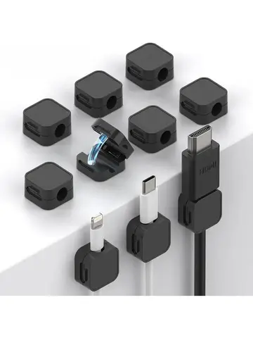 ​ Clips de câble magnétiques, support de cordon réglable |   Organisateur adhésif sous le bureau Mgmt, pour maison, bureau, mur de voiture, table de nuit ​ ​