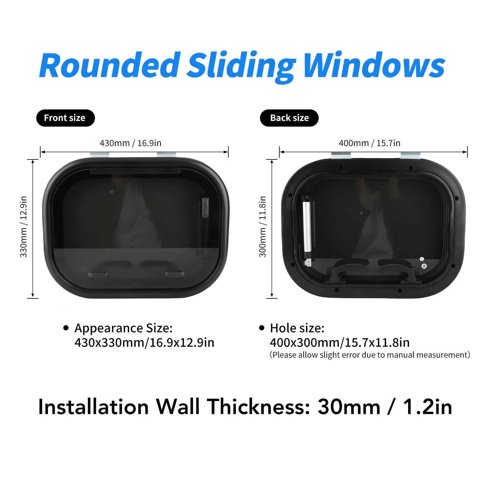 RV دفع خارج نافذة الوقاية من الحرارة نافذة 16x12 بوصة امتصاص الصدمات الأشعة فوق البنفسجية قوي آمن الختم للمقطورات نافذة المنزل المتنقل