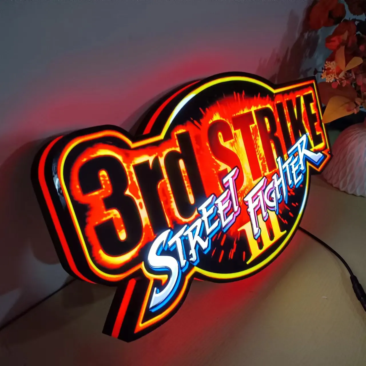 Street Fighter Logo Lightbox Light Sign Custom Wall Decor for Business Shop Hanging 12 Inch Kids Nightlight 3D Print Gift