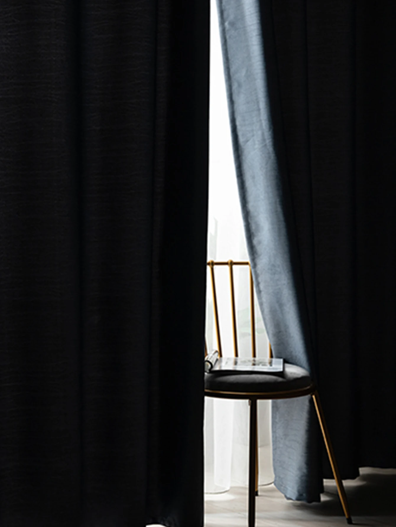 Children\'s Room Bedroom Star Shading Modern Minimalist Blue Curtains