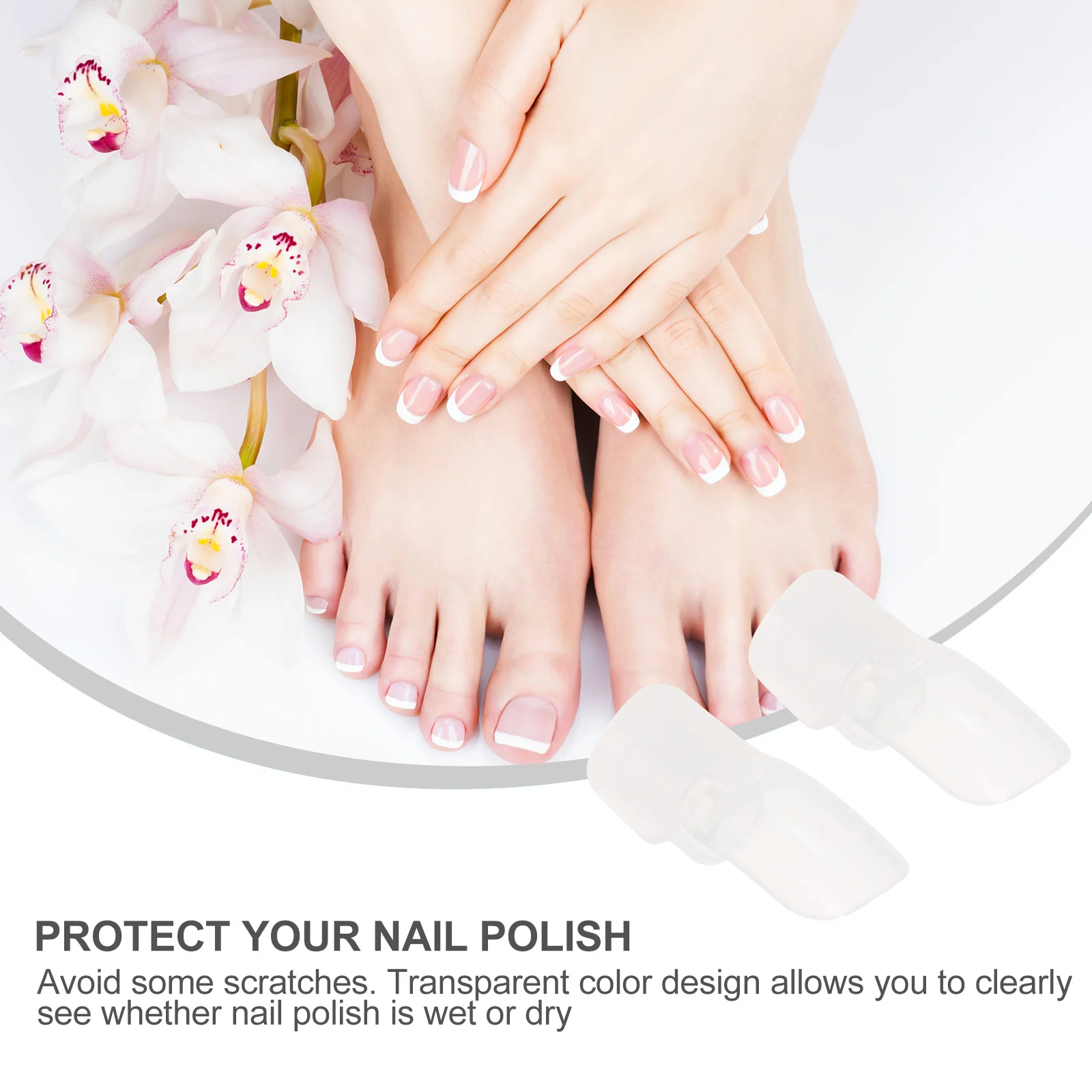 แผ่นป้องกันยาทาเล็บแบบใส 20 ชิ้น สำหรับปกป้องเล็บหลังทาสีเล็บแบบเปียก อุปกรณ์ทำเล็บ DIY ปลายเล็บสำหรับทาสีเล็บ