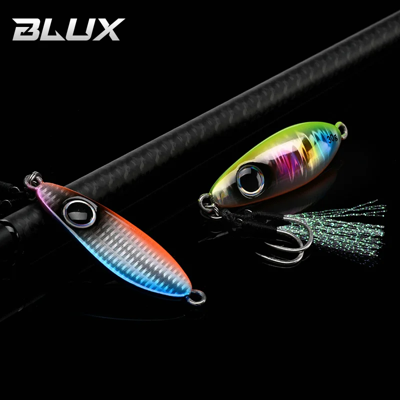 Imagem -05 - Blux-flyspoon Metal Jig Spoon Fishing Lure Isca Artificial Costa Duro Jigging Lento Longcast Robalo Atum Equipamento de Água Salgada 30g