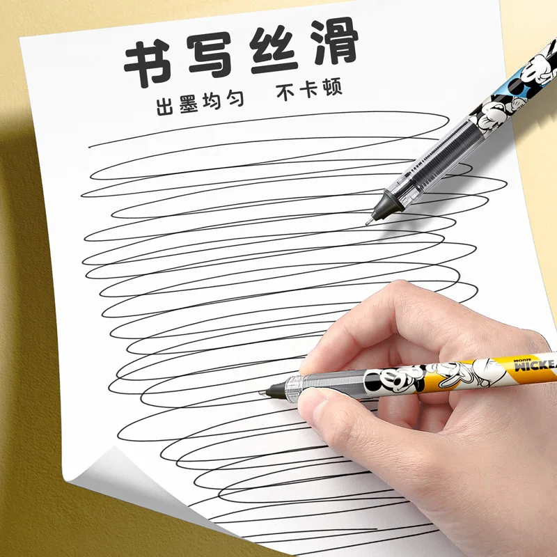 6 Buah Pena Gel Disney Mickey Pena Bolpoin Cair Lurus Alat Tulis Siswa Kawaii Hadiah Alat Tulis Perlengkapan Kantor Sekolah