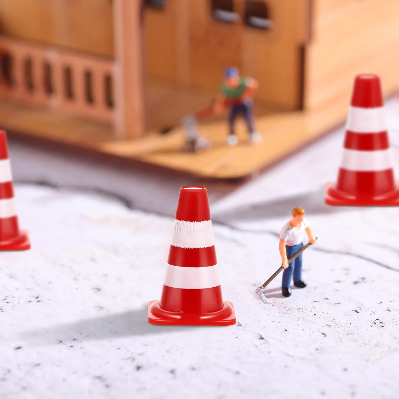 60Pcs Traffic Cognition Simulation Road Cones Early Education Kindergarten Teaching Aids Role Play Learning Mini Roadblocks