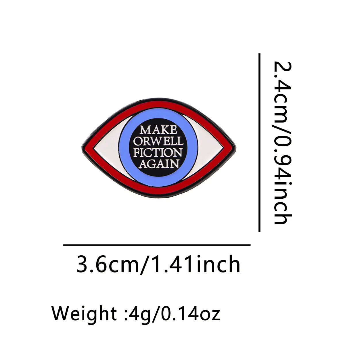 Emaille-Anstecknadel mit Buch 1984, Anstecknadel für Rucksäcke, Augen-Zitat-Broschen für Damen, Modeschmuck, Accessoires, Geschenk für Freunde – Detail 5