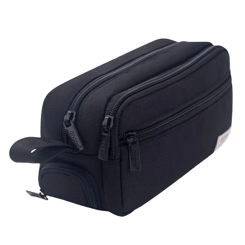 قطعة واحدة من مقلمة قماش أكسفورد ذات سعة كبيرة، منظم متعدد الأقسام مع مقبض للأقلام والعلامات والاستخدام المدرسي والمكتبي