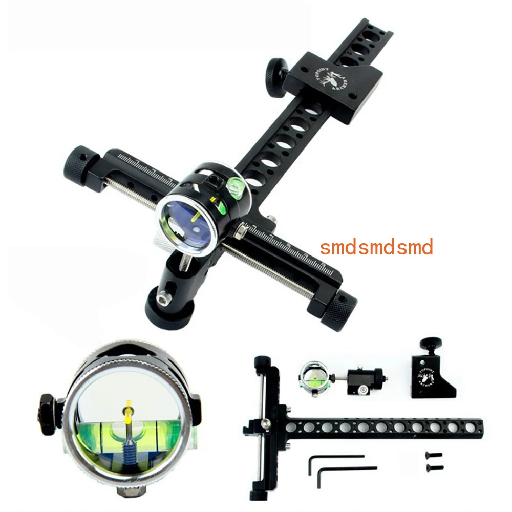 4X Magnifying Bow Sight Scope Horizontal Vertical Adjust 1 Pin 0.059