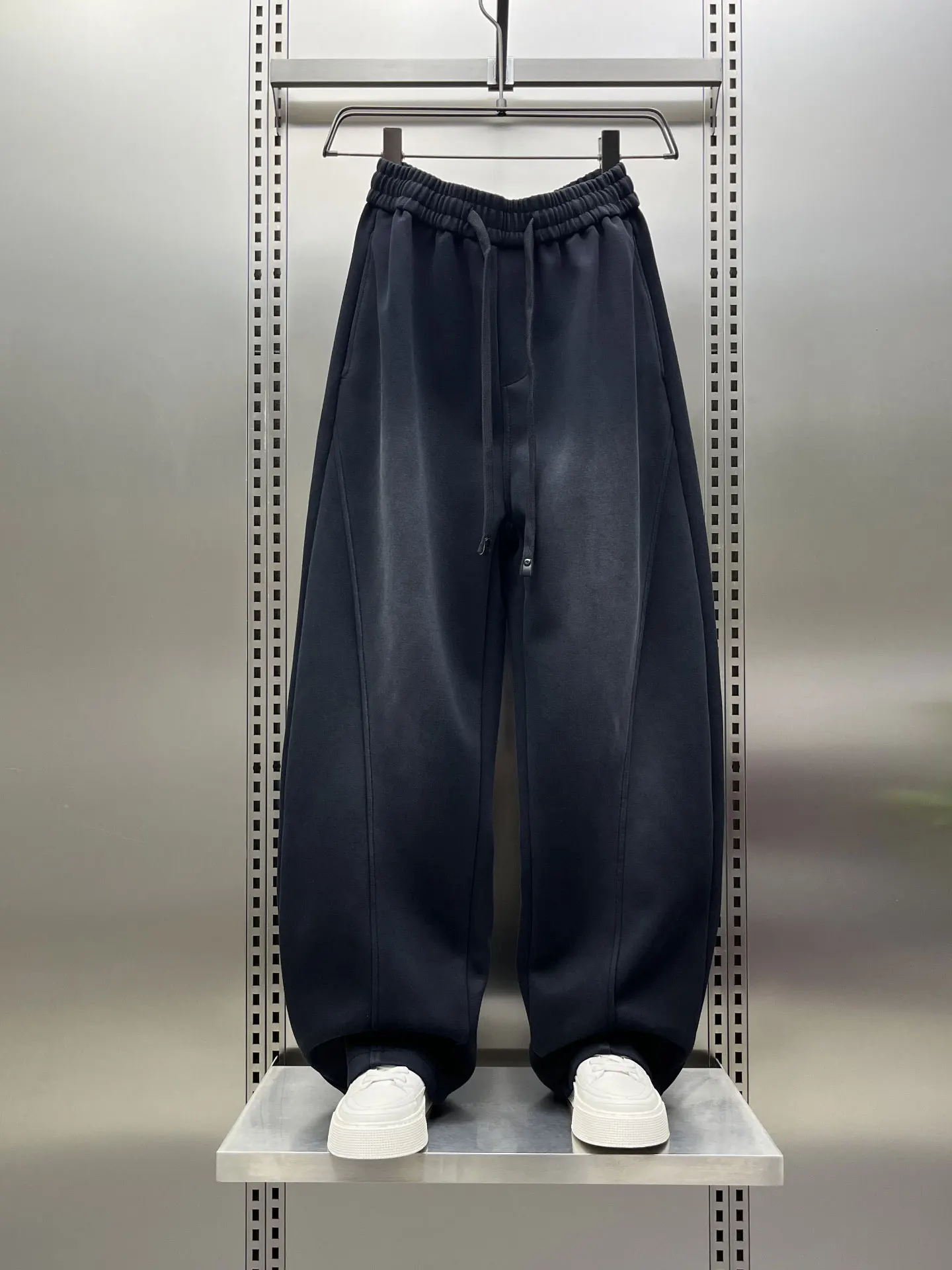

Autumn Winter Men's Loose Fit Fce Lined Casual Pants Straight Leg Spor Cool High Waist Street Sle Trousers