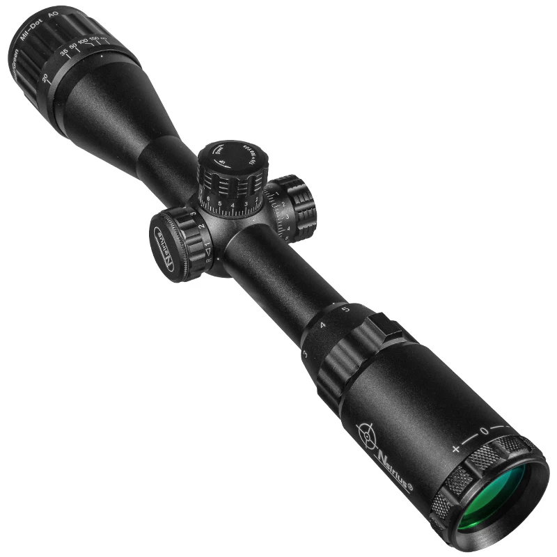 NSIRIUS 3-9x40 AOE Red & Green illuminated Mil Dot Rifle Scope Precision Optics Hunting Scope with Cover and Mounting