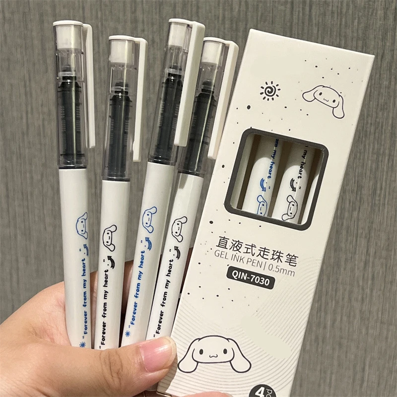 Kawaii Pen Direct-Liquid Quick-Drying Gel Pen Black Ink Writes Smoothly Needle Tip School Supplies Japanese Kawaii Stationery