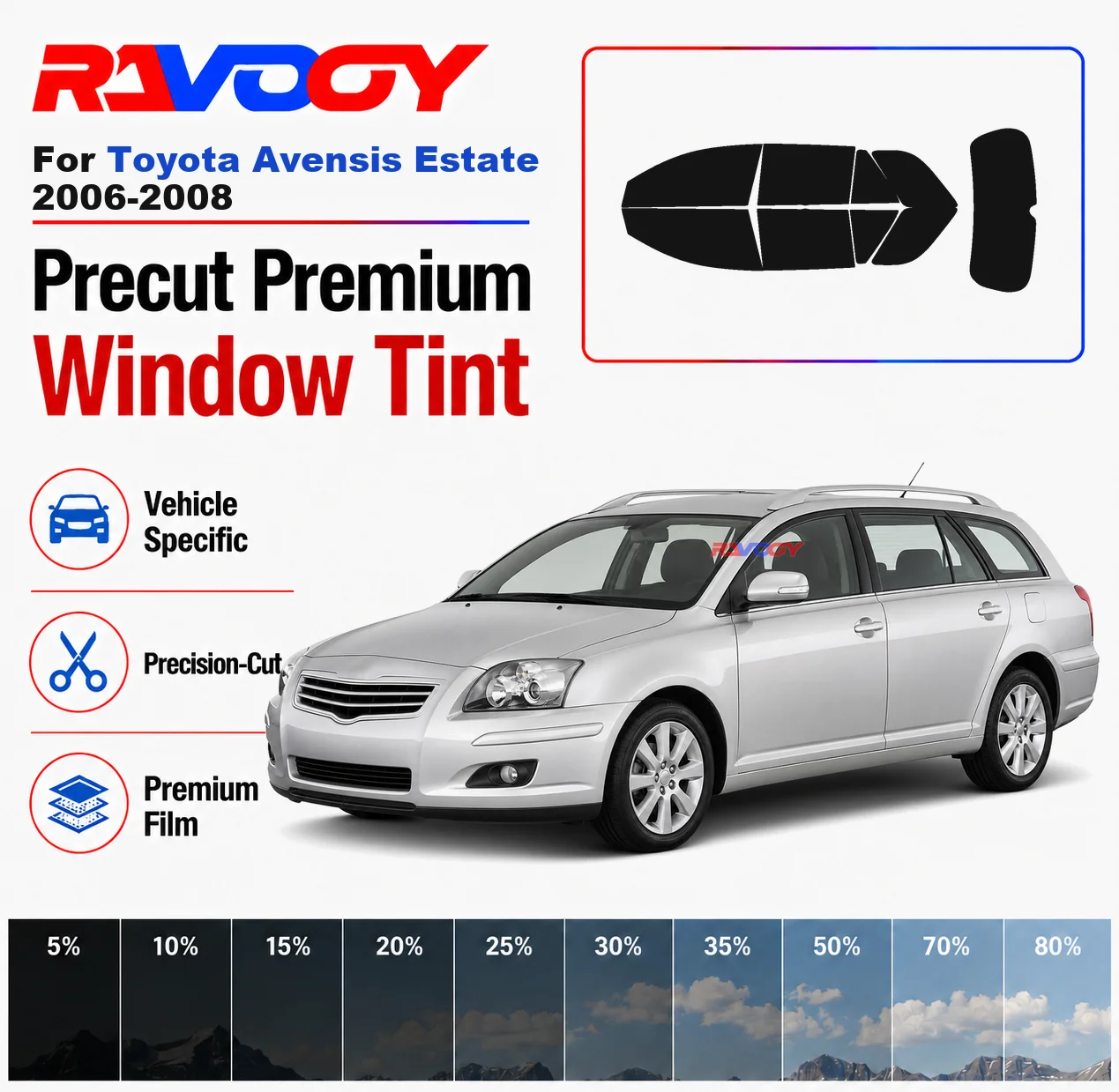 premium-precut-window-tint-kit-front-windows-rear-windows-rear-windshield-for-toyota-avensis-estate-2006-2008-nano-ceramic-film