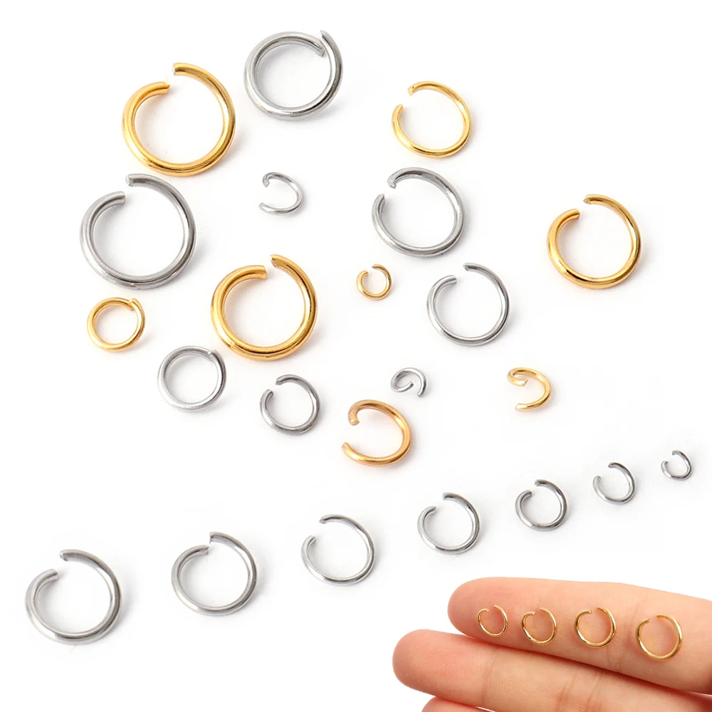 100 200pcs Stainless Steel Open Jump Rings For Jewelry Making Supplies DIY Loops Split Rings Connectors For Necklace Findings