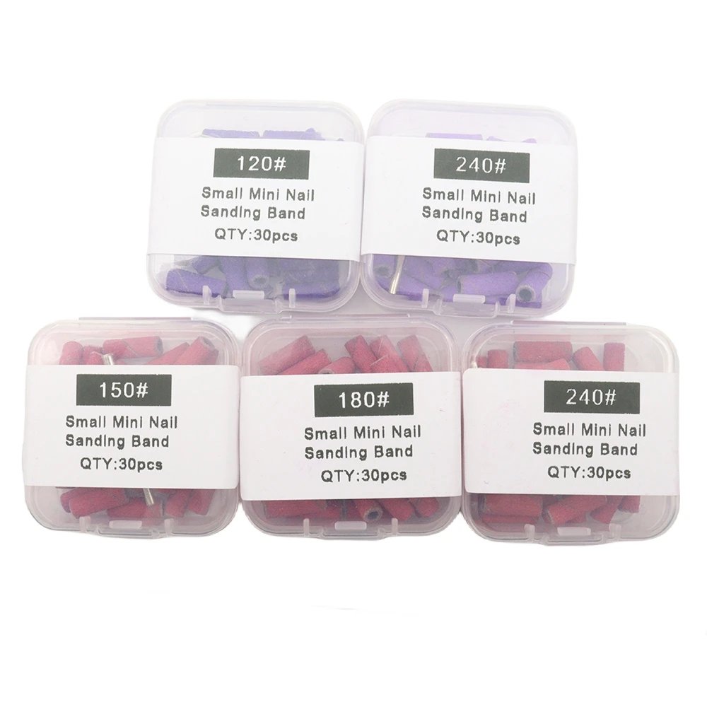 Mini bandes de ponçage pour ongles, 30 pièces, 3.1mm, avec tige de 3/32 pouces, mèches de ponçage, fréquence, callosités de la peau, ensemble d'outils pour enlever le gel