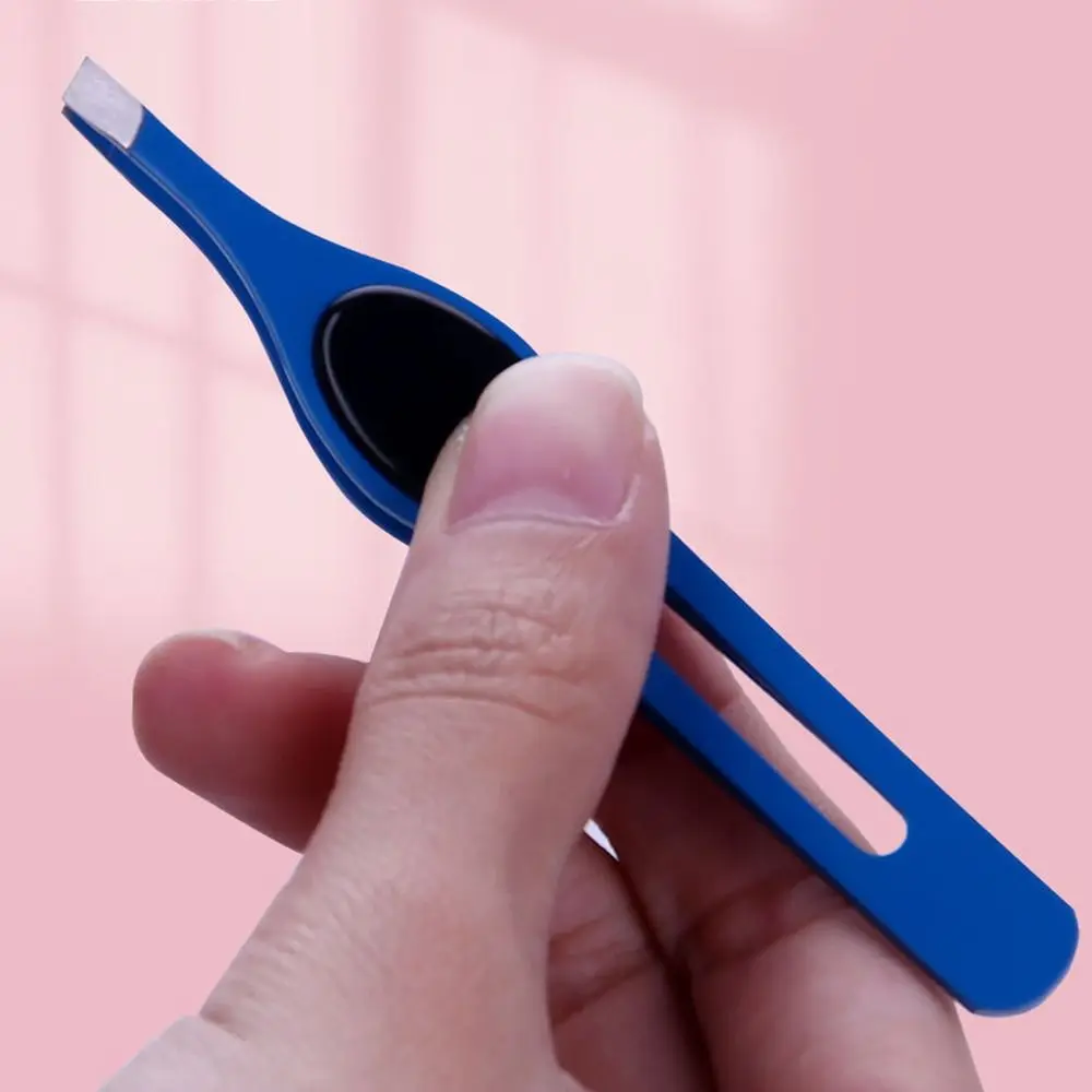 Colorful Stainless Steel Tweezer Hair Removal Multifunction False Eyelash Tweezers Non-slip Handle Durable Eyelash Curler Women