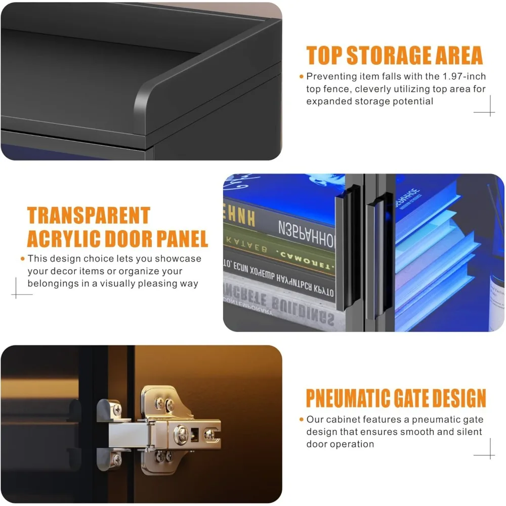 "Vitório de prateleira ajustável de 65 polegadas de altura com luzes LED e sensor humano"