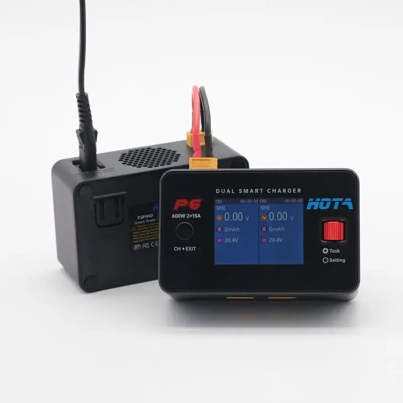 

HOTA P6 T240 240W 29V DC 600W 15AX2 DC Dual Channel Smart Charger with Mobile Service Charging for Lipo LiIon NiMH Battery