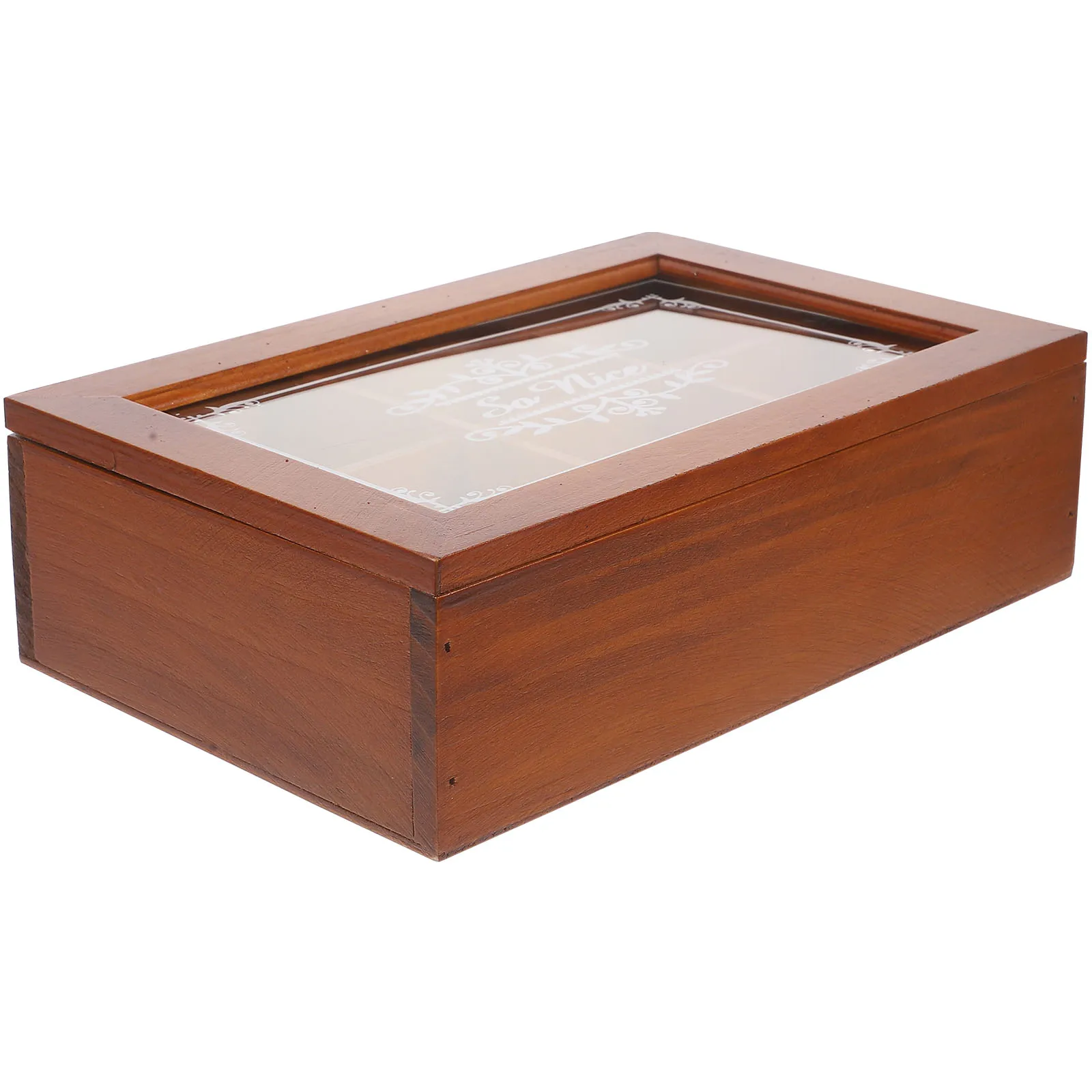 

Wooden Jewelry Box Storage Case Organizer Vintage Trinket Box Desktop Earring Bracelet Necklace Holder 6 Grids