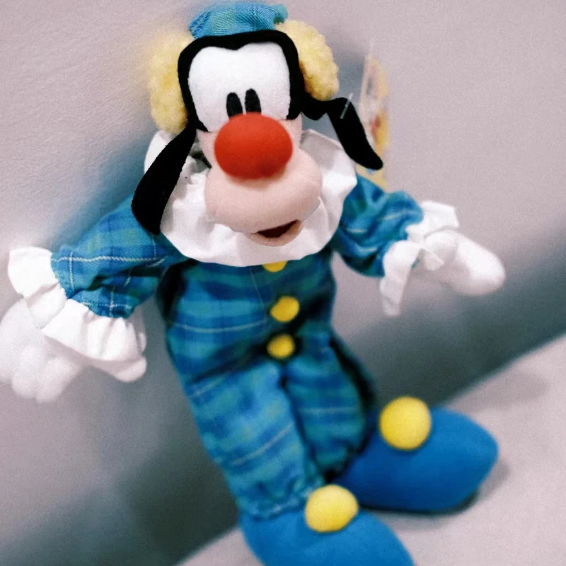 Disney-Chien Goofy Clown fur s-Up Jouets en peluche de dessin animé mignon, Décoration de chambre, Oreiller beurre, Bol, Enfants, Anniversaire, Cadeaux de Noël, 25cm