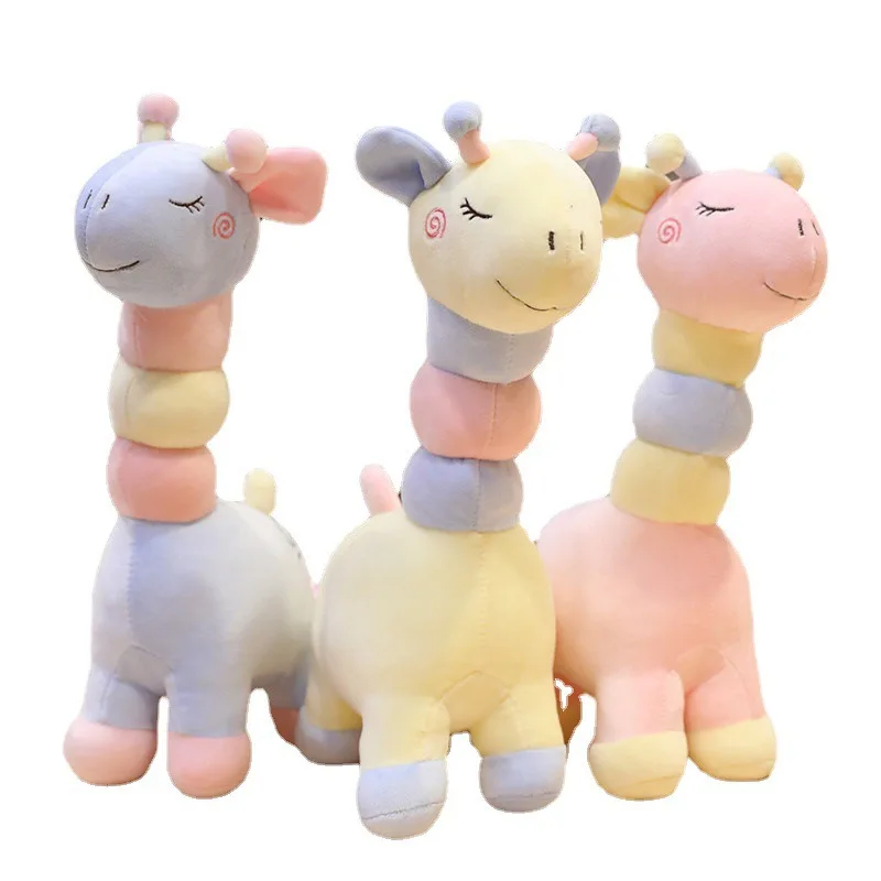 

Cute Cartoon Giraffe Plush Toy Soft Colored Deer Claw Machine Kawayi Plush Toy Animal Home Decoration