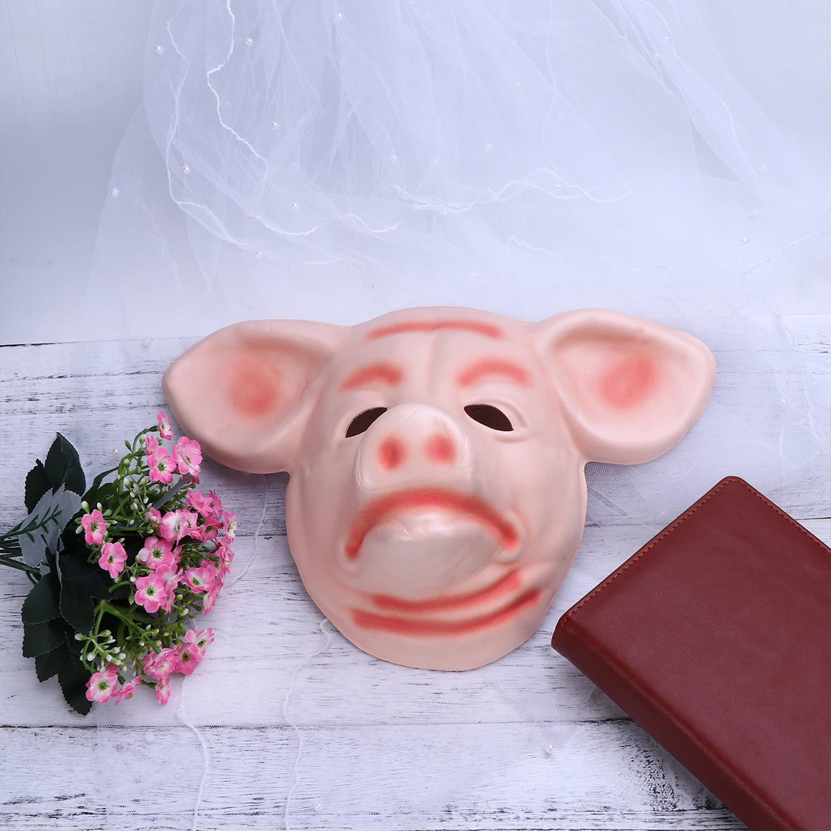 

1PC Animal Mask Halloween Mask Fancy Emulsion Dress Party Props Animal Cover for Men and Women (Pig)