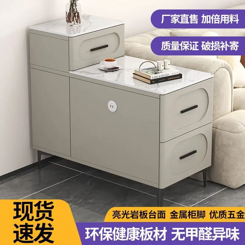 

Modern Simple Slate Sofa Side Cabinet Small Table Living Room Household Locker Furniture