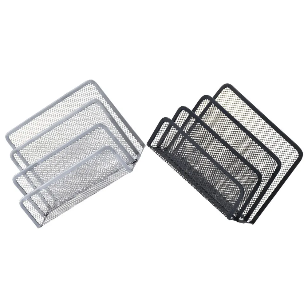 

2Pcs Mesh File Organizer Vertical Letter Holder Office Desktop Paper Mail Sorter Metal Document Rack Stand File Organizer