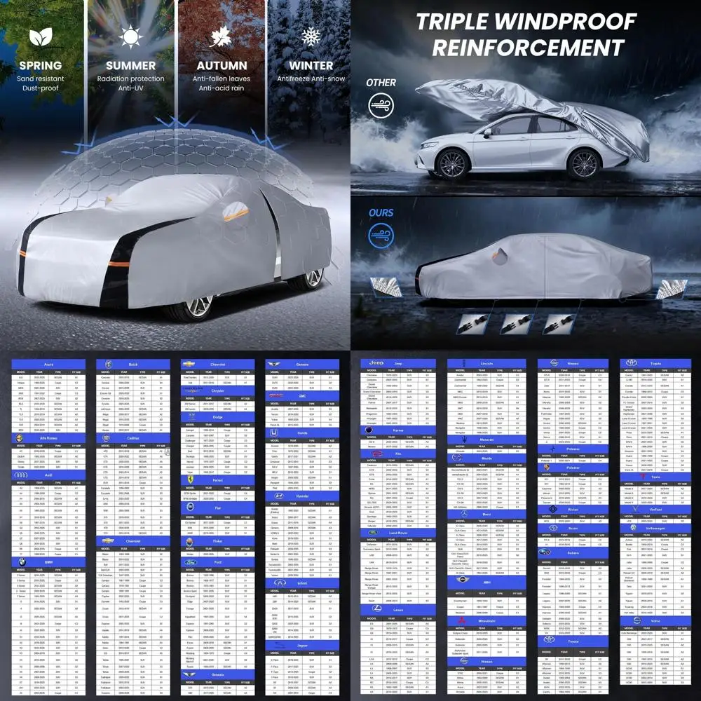 

Универсальный чехол для полноразмерного седана, водонепроницаемый, 10-слойная защита для улицы от любой погоды - защита от солнца и дождя.