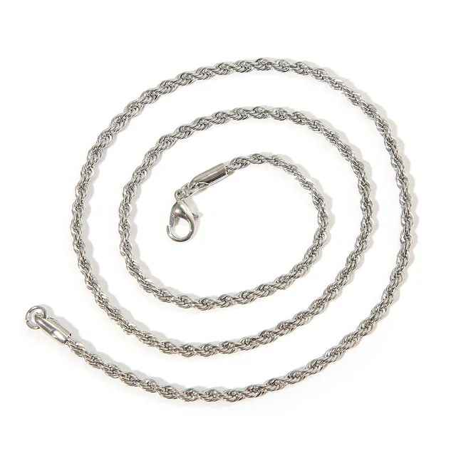 New Simple Classic Rope Chain for Men Women Necklace Casual Punk Stainless Steel Figaro Twisted Cuban Chain Necklace Jewelry 5