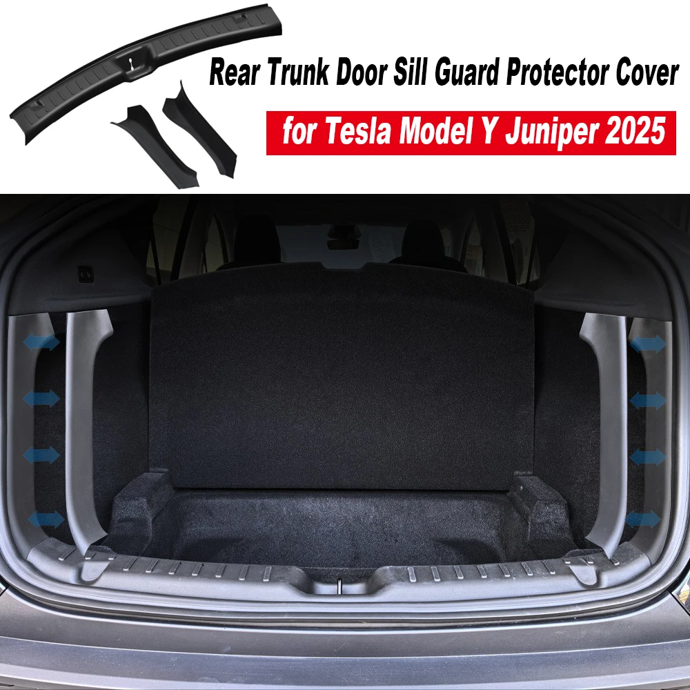 

Защитная крышка на порог задней двери багажника для Tesla Model Y Juniper 2025 TPE, замшевая защитная полоса, автомобильные аксессуары, защита от царапин