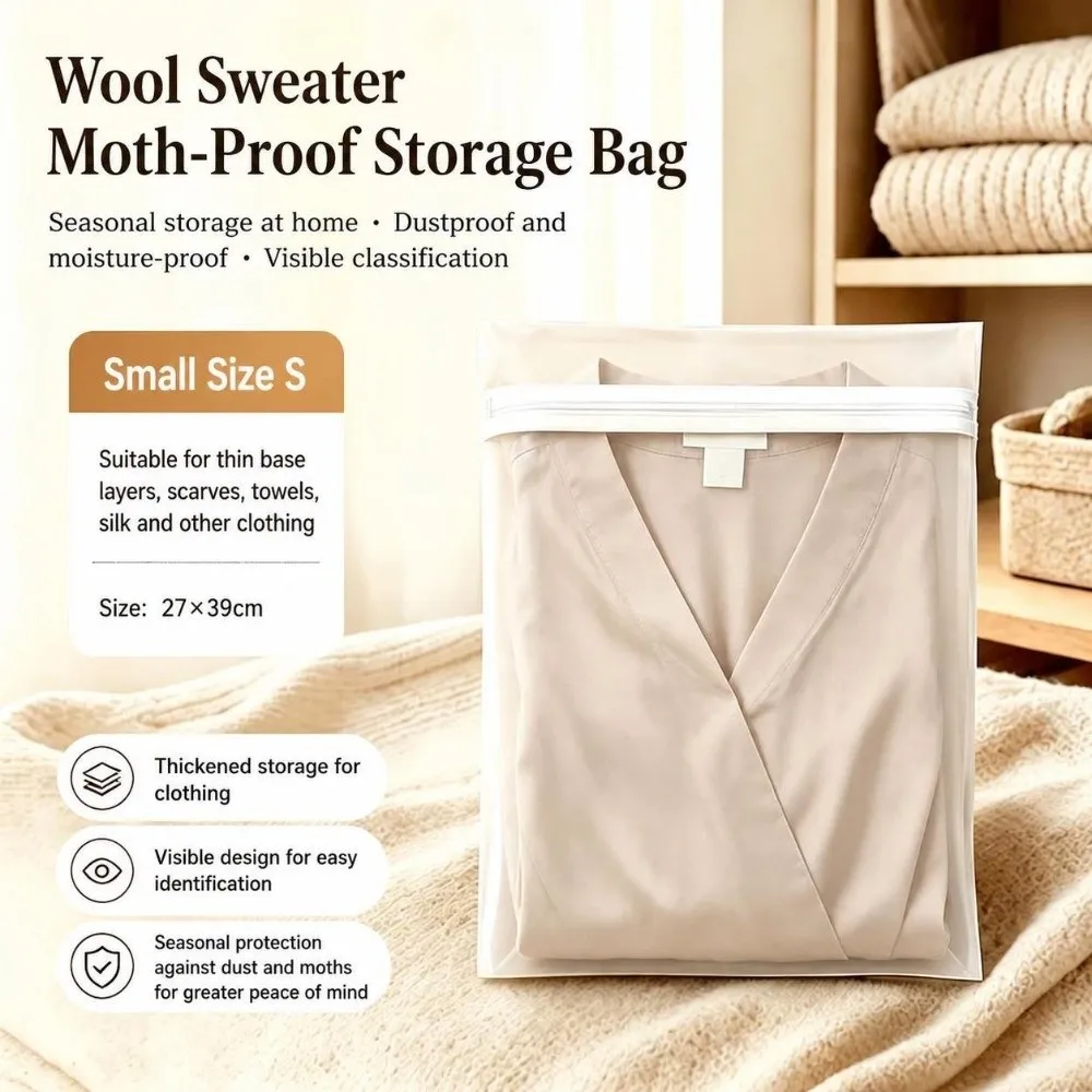 Insect Resistant Clothing Storage Bag Anti Yellowing Breathable Cloth Sweater Storage Bag Zipper Closure Rectangular