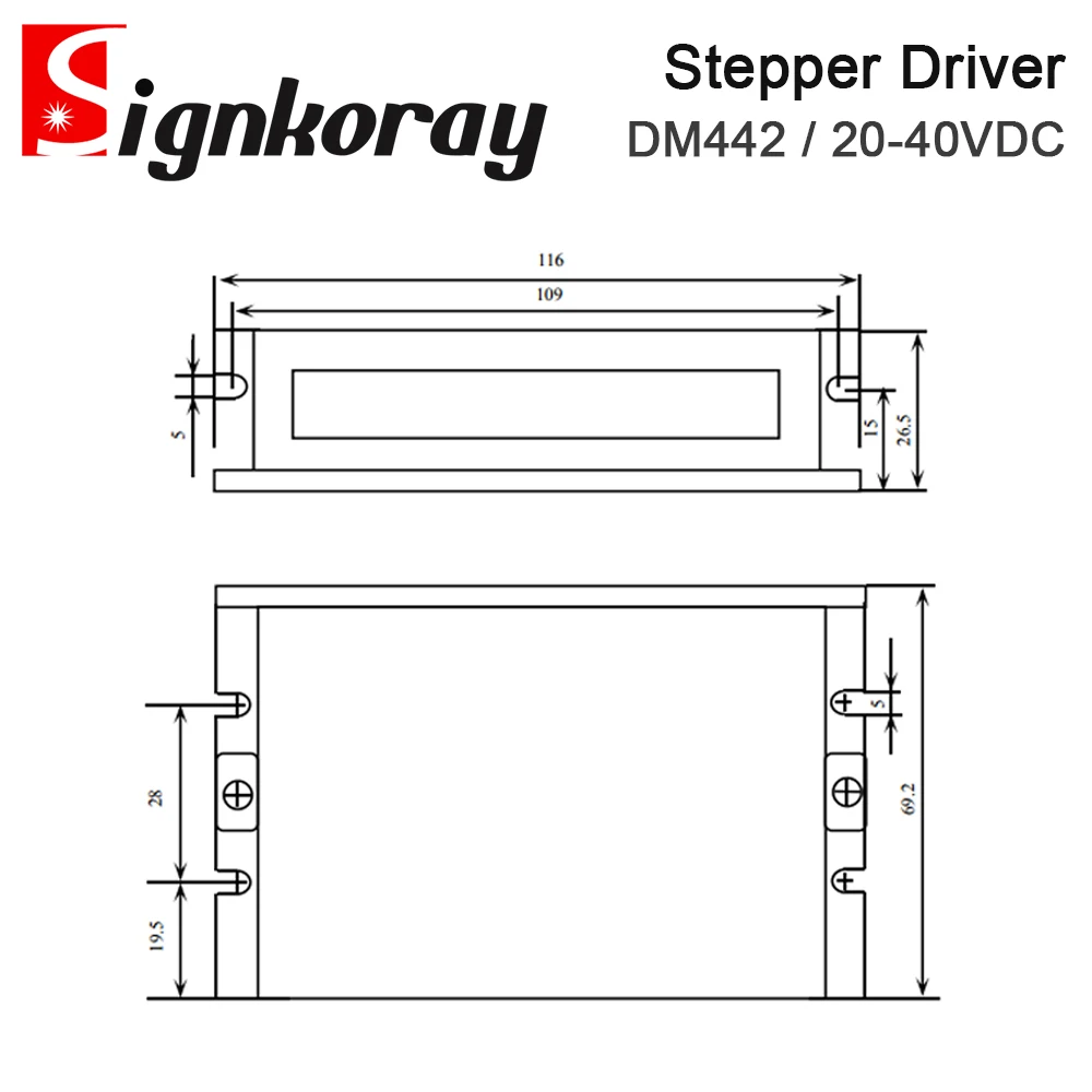 SignkoRay Leadshine 2 Phase Stepper Motor Driver DM442 Voltage 20-40VDC Current 1-4.2A for Co2 Laser Cutting and Engraving Machi