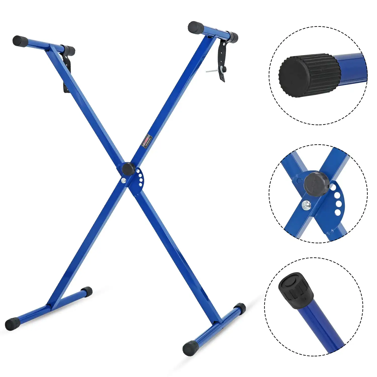 5 Core Keyboard Stand Single X Style Adjustable Lift Piano Riser For 49 - 88 Keys KS 1X BLU