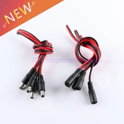 1pc 12V Dc Connectors Male Female Jack Cable Wire Line Adapter Plug Power Supply 5.5x2.1mm 20AWG 5.5*2.1MM 2.1*5.5MM length 30cm