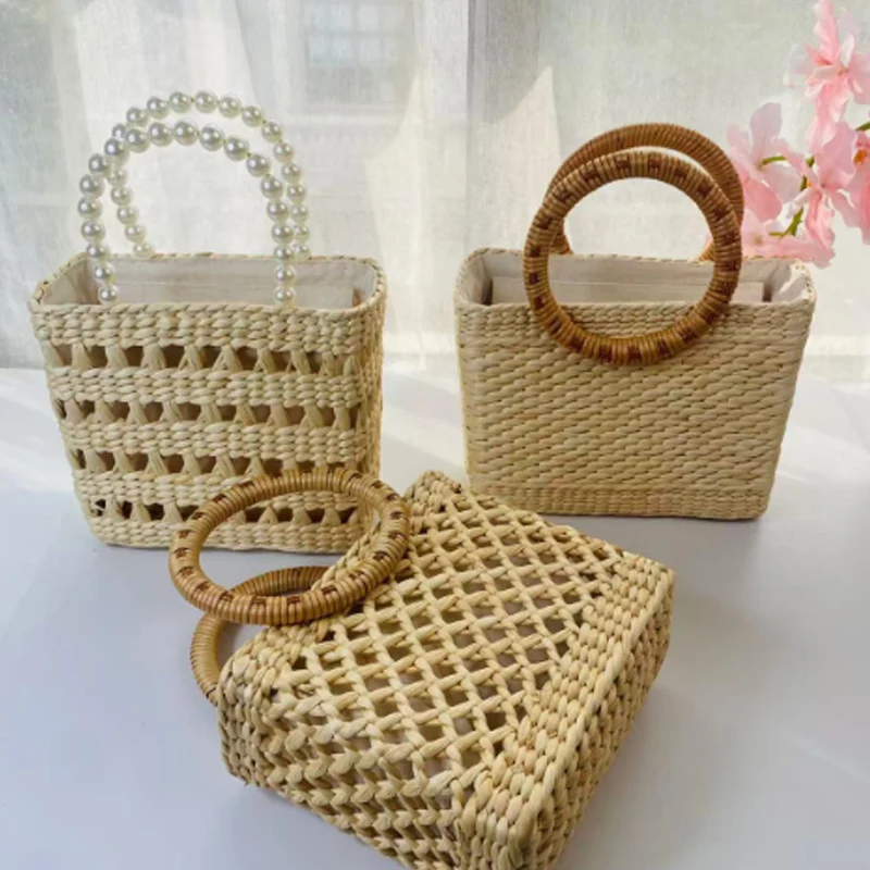 

New Handmade Wicker Woven Grass Woven Women's Bag Fashionable Hollow Out Handbag Shoulder Bag Summer Vacation Travel Beach Bagg
