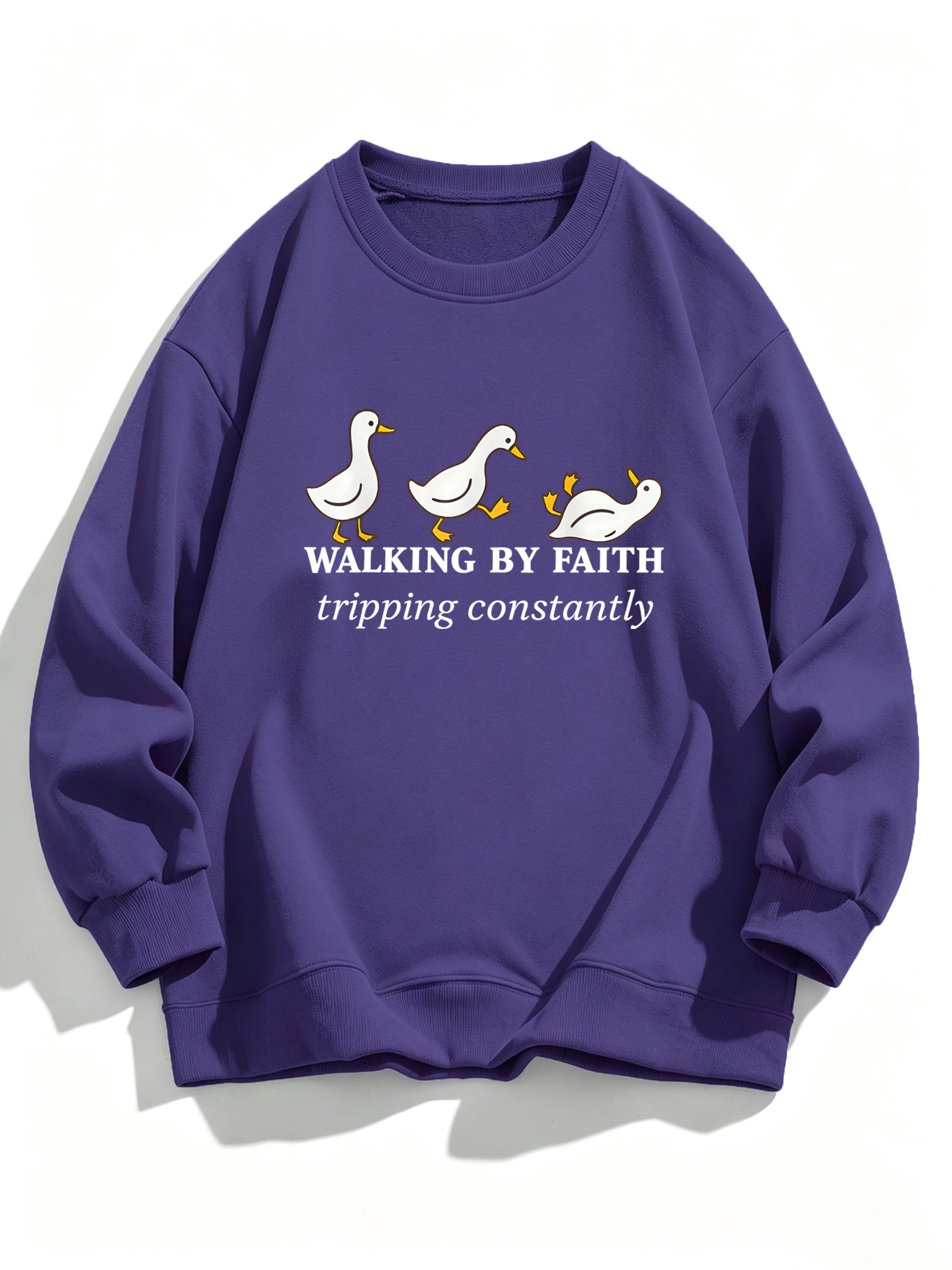 Walking By Faith Tripping Constantly Print Mens Basics Casual Tops Spring Autumn Fashion Clothing Fleece Office Sweatshirts